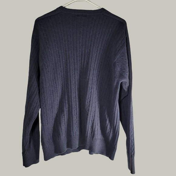 Izod Sweater Mens VNeck Blue Long Sleeve Size XL - Picture 3 of 5